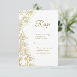 Classy Gold Damask Geburtstag RSVP Karte