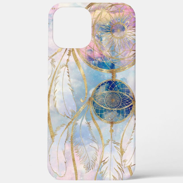 Classy Gold Dreamcatcher Rainbow Wolken Sky Design Case-Mate iPhone Hülle (Rückseite)