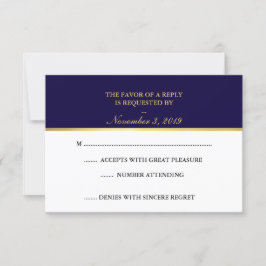 Classy Gold Navy White UAWG RSVP Karte