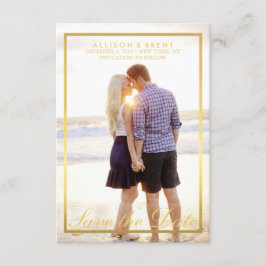 Classy Gold Save the Date Fotokarte