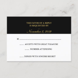 Classy Gold Schwarz-weiß UAWG RSVP Karte