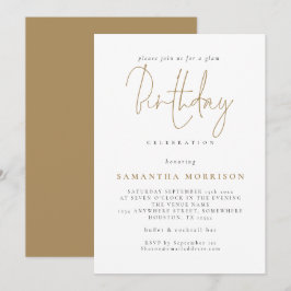 Classy Gold Script jedes Alter Geburtstag Einladun Einladung