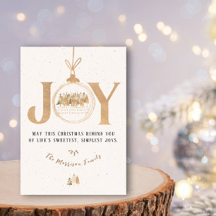 Classy Gold und Beige Joge Christmas Flat Feiertagskarte