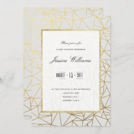 Classy Gold & White Baby Dusche Einladung