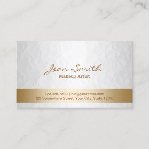 Classy Gold & White Makeup Artist Visitenkarte