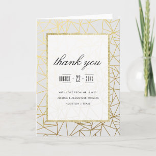 Classy Gold & White Wedding Vielen Dank Dankeskarte