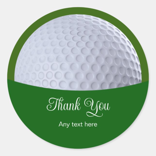 Classy Golf Ball Thema Danke Stickers (Vorderseite)