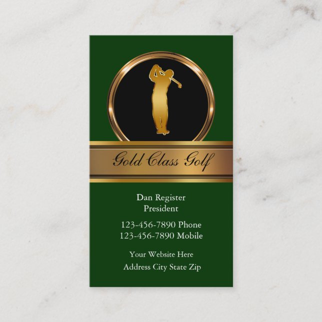 Classy Golf Business Cards Visitenkarte (Vorderseite)