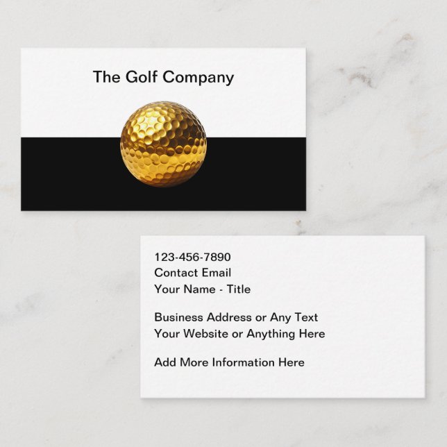 Classy Golf Theme Business Cards Visitenkarte (Vorne/Hinten)