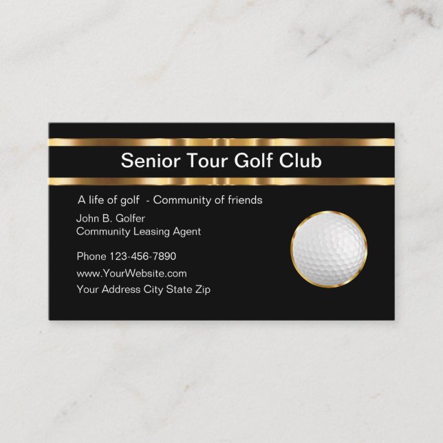 Classy Golf Theme Business Cards Visitenkarte (Vorderseite)