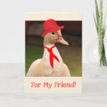 Classy Goose Friend Birthday Karte<br><div class="desc">Leichte Geburtstagsgrüße mit einer niedlichen Gans,  die für diesen Anlass gekleidet ist. Personalisieren Sie mit Ihren eigenen speziellen Worten und erstellen Sie eine wirklich einzigartige Karte. Fotos ©Christine Greenspan</div>