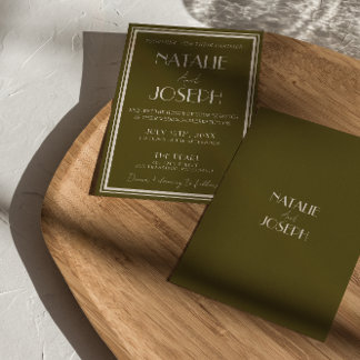 Classy Grassland Old Money Luxury Retro Wedding Einladung