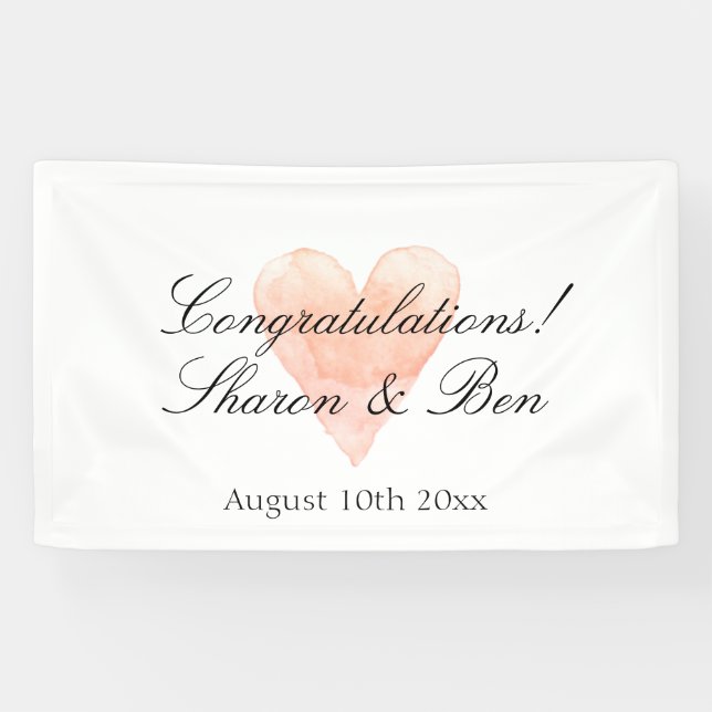 Classy Gratulationen Hochzeitsbanner mit Herz Banner (Horizontal)