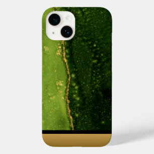 Classy Green Gold Marmor Muster iPhone / Android Case-Mate iPhone 14 Hülle
