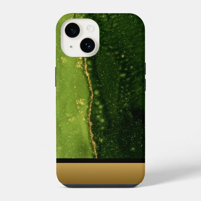 Classy Green Gold Marmor Muster iPhone / Android Hülle (Rückseite)