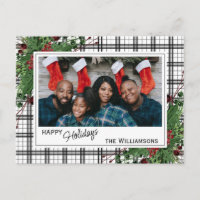 Classy Green Holly Red Berries Botanical Foliage