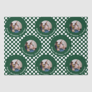 Classy Green Polka Dot Pattern Geburtstag Seidenpapier