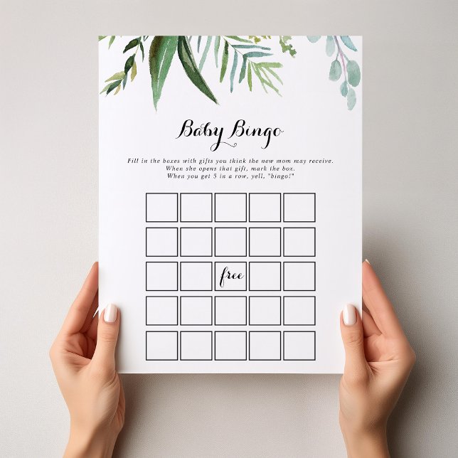 Classy Greenerity Tropical Baby Bingo Shower Game (Von Creator hochgeladen)