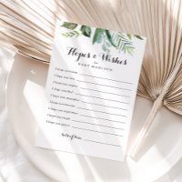 Classy Greenery Babydusche Hopplenkarte & Wunschka