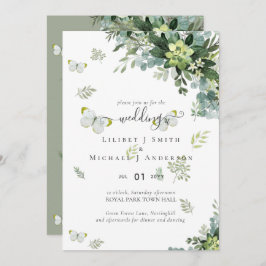 Classy Greenery Foliage Wedding Einladungen Budget