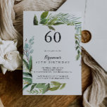 Classy Greenery Tropical 60. Geburtstagsparty Einladung<br><div class="desc">Diese elegante,  tropische 60. Geburtstagsfeier lädt zu einer modernen Geburtstagsfeier ein. Das Design besteht vorwiegend aus grünen tropischen Blätter mit einer Touch von rosa blütigen Blume,  die elegant in Kränze und geometrische Formen angeordnet sind.</div>