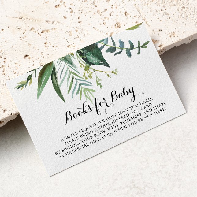 Classy Greenery Tropical Baby Shower Buy Request Begleitkarte (Von Creator hochgeladen)