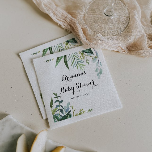 Classy Greenery Tropical Blätter Kinderdusche Serviette (Von Creator hochgeladen)