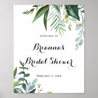 Classy Greenery Tropical Brautparty Willkommen