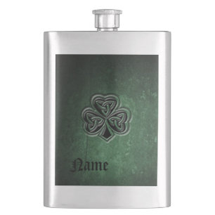Classy Grunge Irish Pech Kleeblatt personalisiert Flachmann