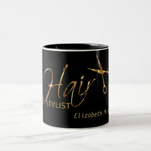 Classy Hair Stylist - Gold und Schwarz Zweifarbige Tasse