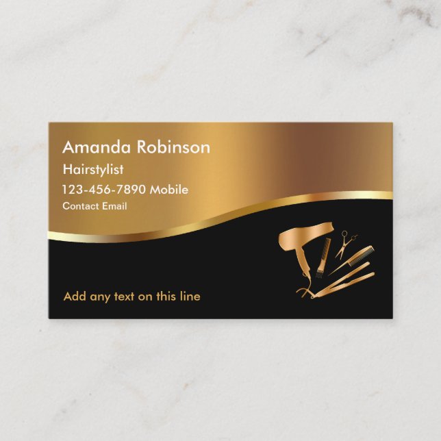Classy Hairstylist Beauty Business Card Visitenkarte (Vorderseite)