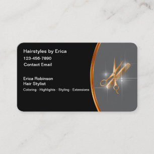 Classy Hairstylist Business Cards Glitzy Design Visitenkarte