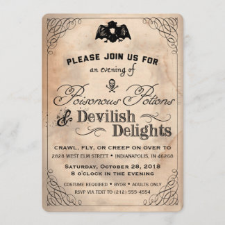 Classy Halloween Vintag Devilish Delights Einladun Einladung
