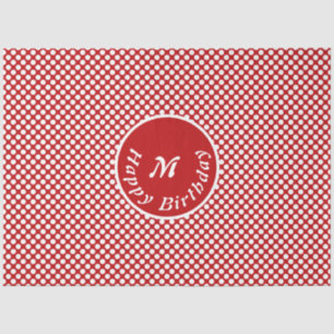 Classy Happy Birthday Red Polka Dot Tissue Paper Seidenpapier