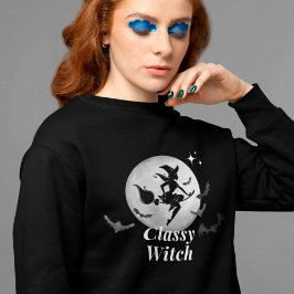 Classy Hexe und MondHalloween Sweatshirt