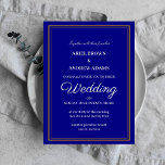 Classy Hochzeit Navy Blue Einladungskarte Einladung<br><div class="desc">Klassische und elegante Hochzeitseinladung für traditionelle Menschen. Passen Sie die Felder nach Ihren Vorlieben an.</div>