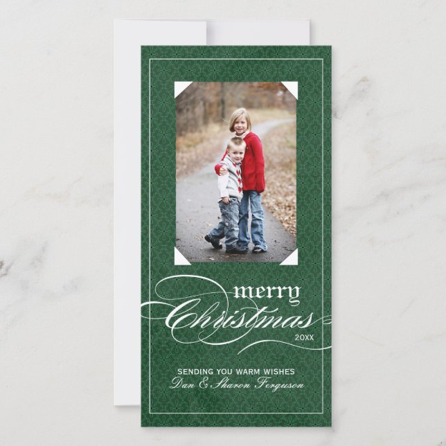 Classy Holiday Foto Cards (4x8) Feiertagskarte (Vorderseite)