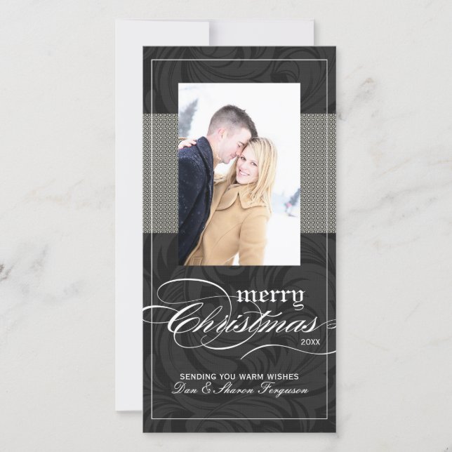 Classy Holiday Foto Cards (4x8) Feiertagskarte (Vorderseite)