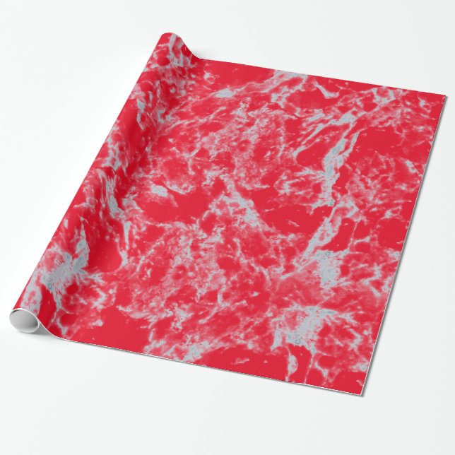 Classy Holiday Red Marble Look Geschenkpapier (Ungerollt)