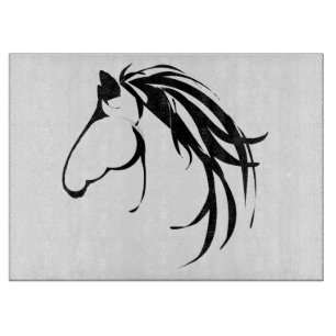 Classy Horse Head Logo Reitfan Schneidebrett