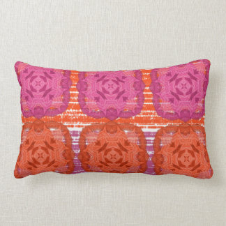 Classy Hot Pink Orange Mix Square Print Lendenkissen