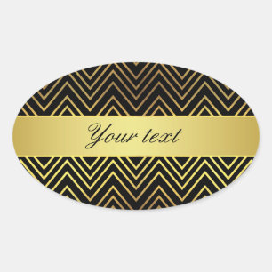 Classy Imitate Gold Foil Chevrons Ovaler Aufkleber