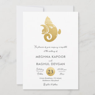 Classy Imitate Gold Foil Ganesha Indischer Gott Ho Einladung