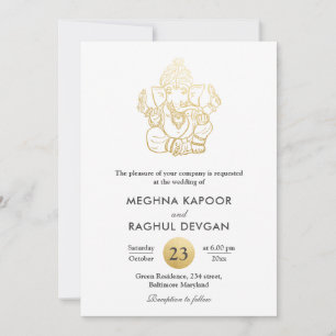 Classy Imitate Gold Foil Ganpati Indischer Gott Ho Einladung