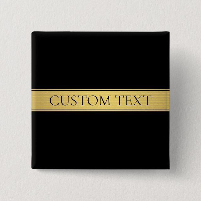 Classy Imitate Gold Streifen & Black Background od Button (Vorderseite)