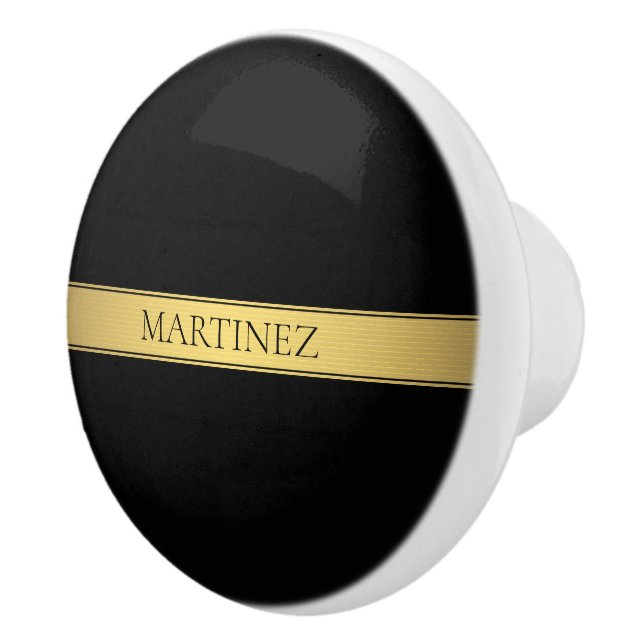 Classy Imitate Gold Streifen & Black Background od Keramikknauf (Rechts)