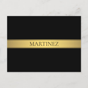 Classy Imitate Gold Streifen & Black Background od Postkarte