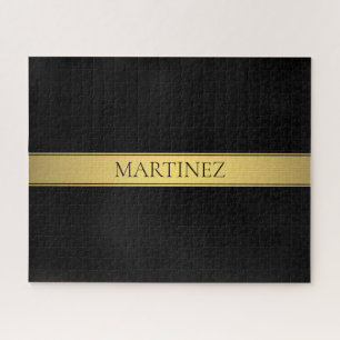 Classy Imitate Gold Streifen & Black Background od Puzzle