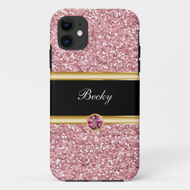 Classy Imitats Kristall Jewel Glitzer Monogram Case-Mate iPhone Hülle (Rückseite)