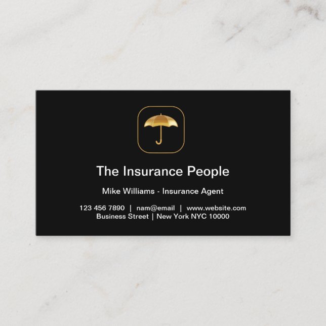 Classy Insurance Agent New Business Cards Visitenkarte (Vorderseite)
